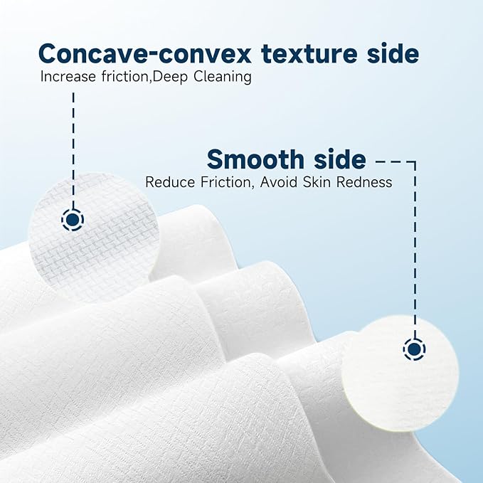 Face Towels, 10” x 12”, Thick Soft and Absorbent, Face Towelettes Disposable Biodegradable for Sensitive Skin, Makeup Remover, Travel, Cleansing, 45 Count（ 3 PACK ）