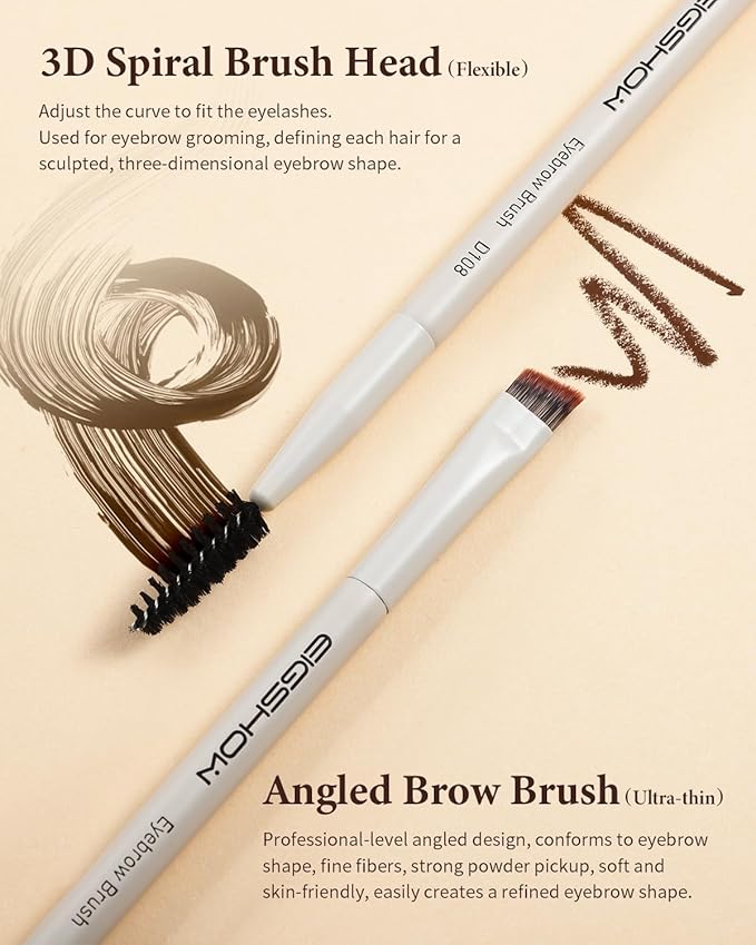 Eyebrow Brush, Dual-ended Angled Eyebrow Brush for Brows or Lashes D108 - Black-VivaGrace Women