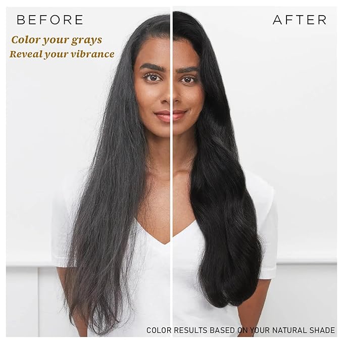 Instant Black Hair Dye Shampoo 3- in-1, 100 Percent Gray Coverage, Magic in 15 Minutes for All Types, Natural Women & Men, Color Depositing Conditioner, Easy to Use-VivaGrace Women