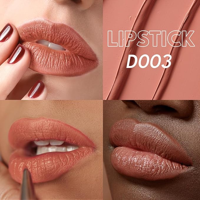 2PCS Marbled Matte Lip Stick Makeup - Velvety Finish | Naked-lip Feel, Full Coverage, D001+D003-VivaGrace Women