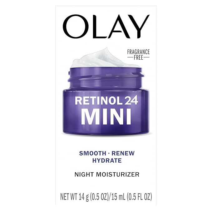 Olay Retinol 24 Face Moisturizer, Anti-Aging Night Cream for Women, Trial Size, Fragrance-Free, Non Greasy - Anti-Wrinkle, Smooth Fine Lines, Tightening Skin Care - Peptides, Glycerin, 0.5 Oz-VivaGrace Women