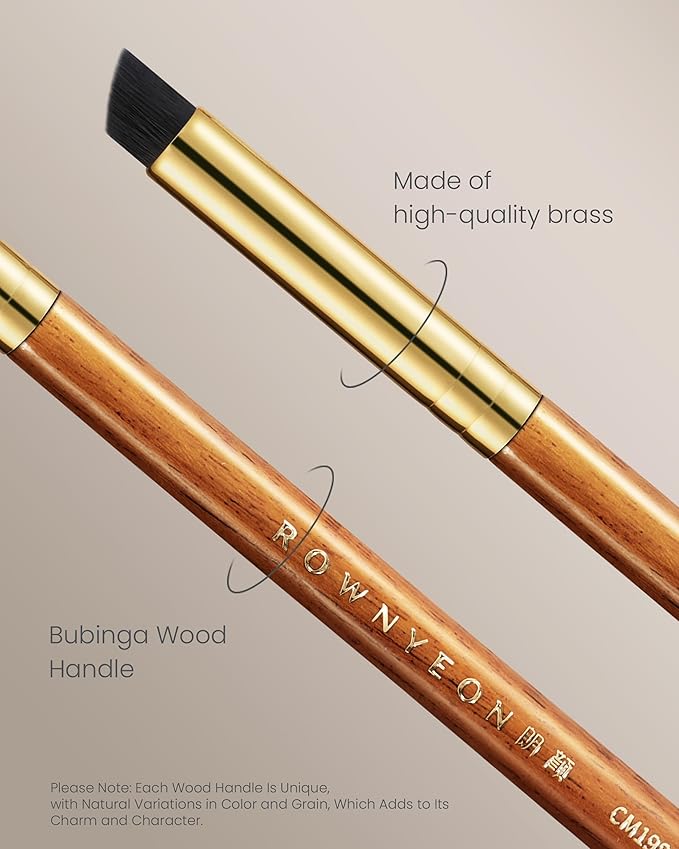 Desert Oak Series VelvetSlant Lip Artist - 45° Slanted Lip Brush for Gradient & Feathered Lips, Ultra-Soft Vegan Nylon, Bubinga Wood Handle (CM 198)-VivaGrace Women