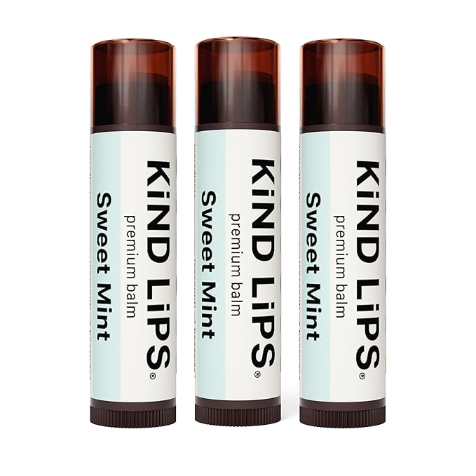 Kind Lips Lip Balm - Nourishing & Moisturizing Lip Care with Shea Butter, Beeswax & Vitamin E | Sweet Mint Flavor | 0.15 Ounce (Pack of 3)-VivaGrace Women