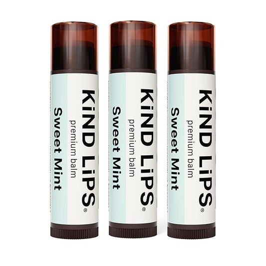 Kind Lips Lip Balm - Nourishing & Moisturizing Lip Care with Shea Butter, Beeswax & Vitamin E | Sweet Mint Flavor | 0.15 Ounce (Pack of 3)-VivaGrace Women