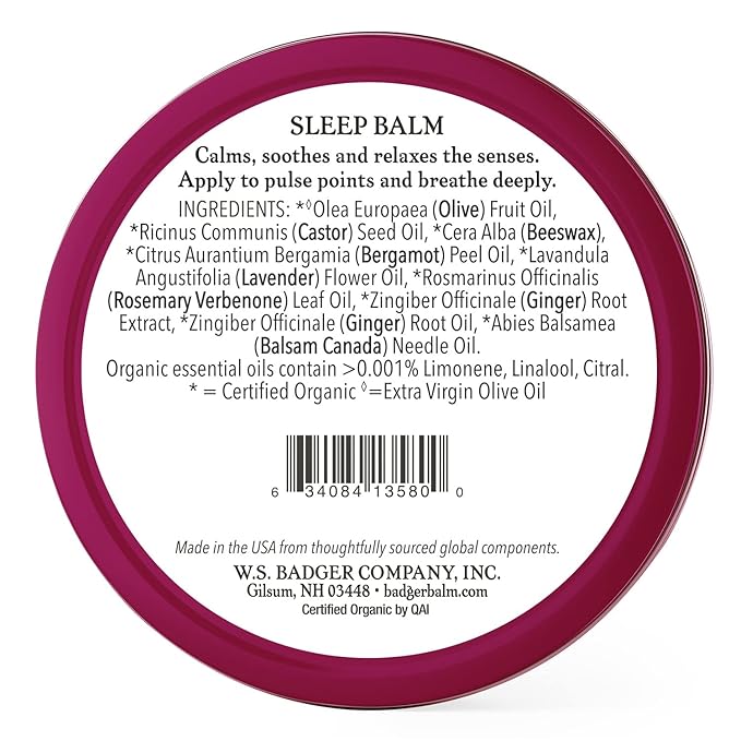 Badger - Sleep Balm, Lavender & Bergamot, Natural Sleep Balm, Scented Relaxing Balm for Children and Adults, Calming Night Balm, Organic Sleep Balm, 2 oz (2 Pack)-VivaGrace Women