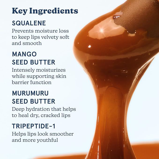 Blume Tri-Peptide Toffee Soft Brown Tinted Lip Balm - Superbalm Lip Moisturizer with Shea Butter and Squalane to Deeply Hydrate & Heal Dry, Cracked Lips - Cruelty Free & Vegan Lip Plumper (0.4 Fl Oz)-VivaGrace Women