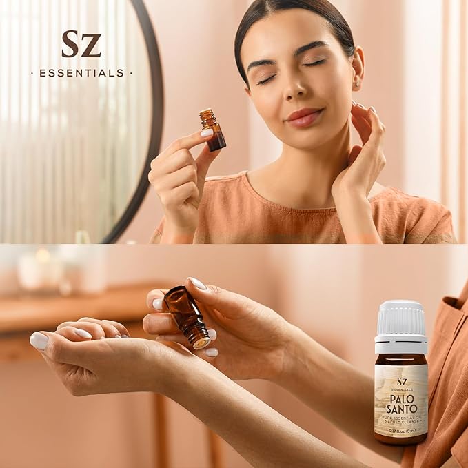 Palo Santo Essential Oil – 100% Pure – Ethically Sourced from Peru – Sacred Oil for Ritual Use, Spiritual Cleansing & Energy Clearing – Bursera graveolens – Vegan – 0.17 fl oz (5mL)-VivaGrace Women