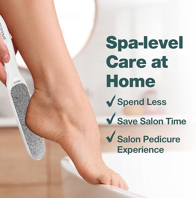 Probelle Double Sided Multidirectional Nickel Foot File Callus Remover - Immediately Reduces calluses and Corns to Powder for Instant Results, Safe Tool (White)-VivaGrace Women