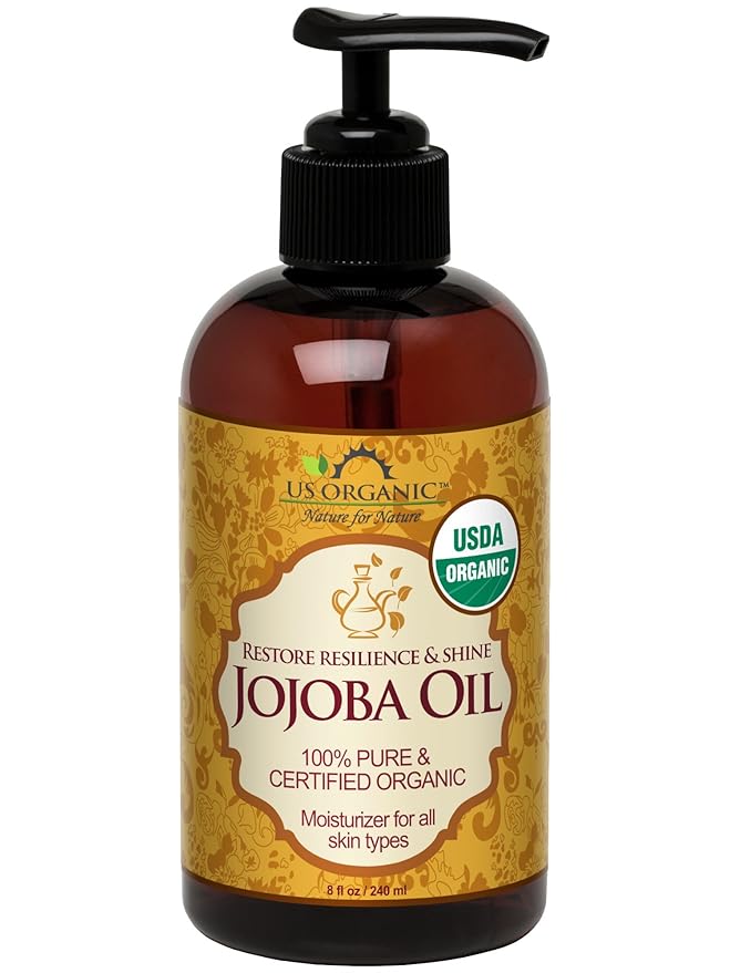 US Organic Jojoba Oil, USDA Certified Organic,100% Pure & Natural, Cold Pressed Virgin, Unrefined, Haxane Free, Sourced from Middle East directly (Large (8oz, 240ml))-VivaGrace Women