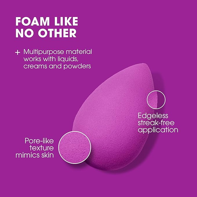 Beautyblender® | Amethyst Beauty Blender Makeup Sponge, Super-Soft Foam Easily Blends Foundations, Powders & Creams, Made in USA, Reusable, Washable, Streak Free Application, Vegan, Cruelty Free-VivaGrace Women