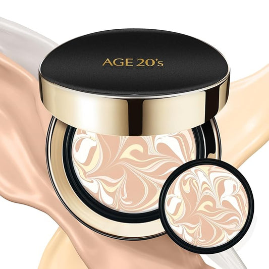 AGE20'S Signature Essence Pact SPF 50+ | Pack of 2 | 13 Ivory | Cream Foundation, Dewy Finish, Natural Coverage | Korean Cushion Foundation-VivaGrace Women