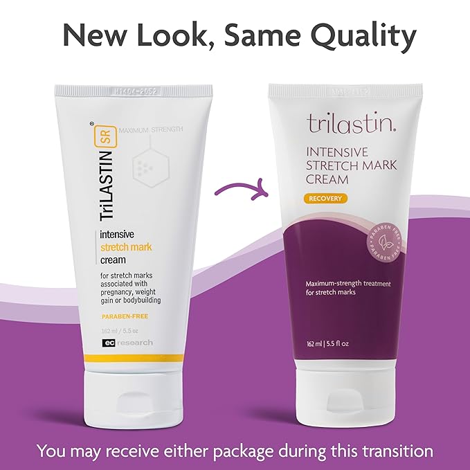 TriLASTIN-SR Intensive Stretch Mark Cream (5.5 oz.) for Pregnancy, Scar Cream and Moisturizing Lotion, Cocoa Butter, Scar Treatment, Hypoallergenic and Paraben-Free-VivaGrace Women