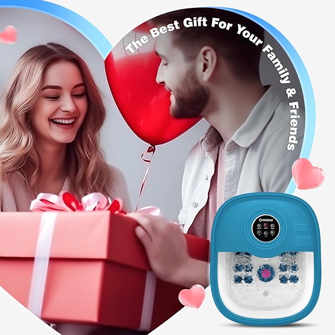 Collapsible Foot Spa with Heat, Remote Control, Temperature Control, Bubbles, Pumice Stone, Red Light, Timer, 16 Massage Roller Pedicure Foot Bath Tub Foot Soaker for Relaxation & Stress Relief-VivaGrace Women