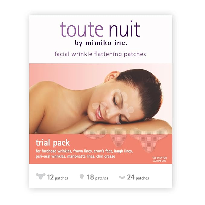Toute Nuit Wrinkle Patches – Trial Pack – Face Tape for Forehead, Eyes & Mouth – Hypoallergenic Anti Wrinkle Patches – 54 Count, Made in USA-VivaGrace Women