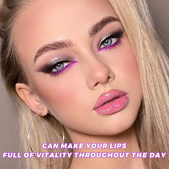 Lip Glow Oil Set, 2 Pcs Comforts Plumping Lip Oil, Refreshes Hydrating Lip Gloss Oil, Non-sticky Lip Plumper Gloss, Nourishing Lip Oil Tinted Lip Balm Lip Care, Soothes Tinted Lip Oil For Dry Lip-VivaGrace Women