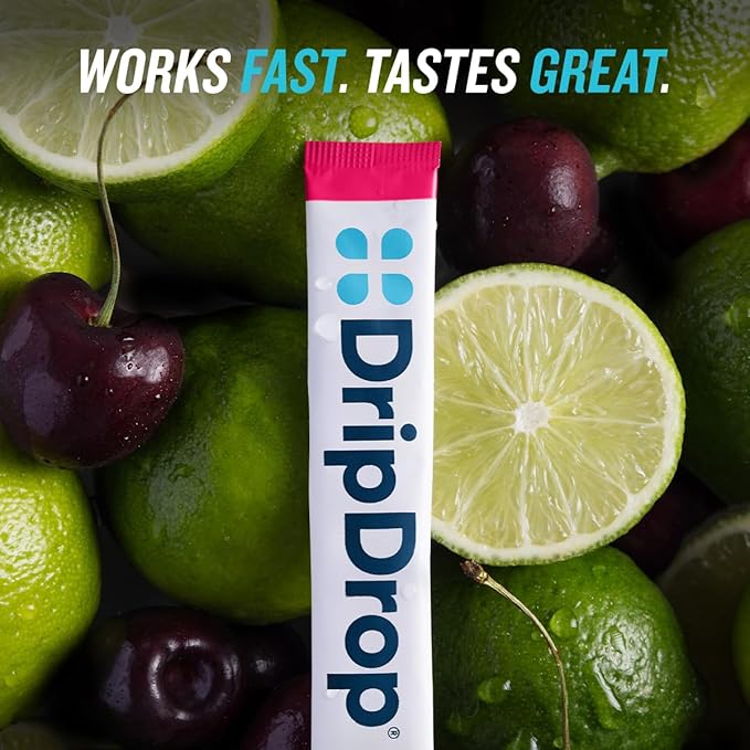 DripDrop Sugar Free Hydration Packets - Zero Cherry Limeade - Single Serve Electrolytes Powder Drink Mix - Non-GMO, Gluten Free, Vegan - 32 Sticks-VivaGrace Women
