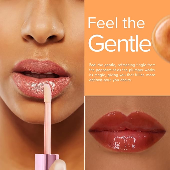 Queen Cosmetics Lip Plumper Gloss, 0.5 Fl Oz. High Shine Finish, Long Lasting Paraben Free Hyaluronic Acid & Vegan - Hydrating Lip Gloss & Moisturizing Mega Volume Lip Plumping Gloss (Glazed Donut)-VivaGrace Women