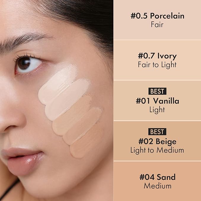 LUNA Long-Lasting Tip Concealer Cover-Fit (#0.5 Proclein) Full Coverage, for Under Eye Dark Circles, Fine Lines, Redness & Discoloration, Korean Makeup 0.26 Fl Oz-VivaGrace Women