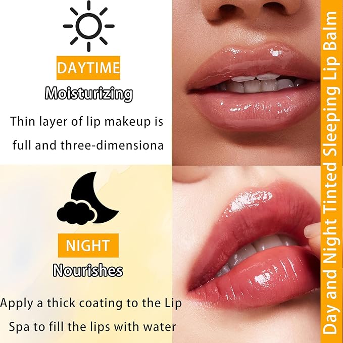 3 Pcs Bee Lip Balm Honey Pot with Stick,Moisturizing Lip Mask Overnight,Day and Night Tinted Sleeping Lip Balm,Hydrating Lip Scrubs Exfoliator & Moisturizer-VivaGrace Women