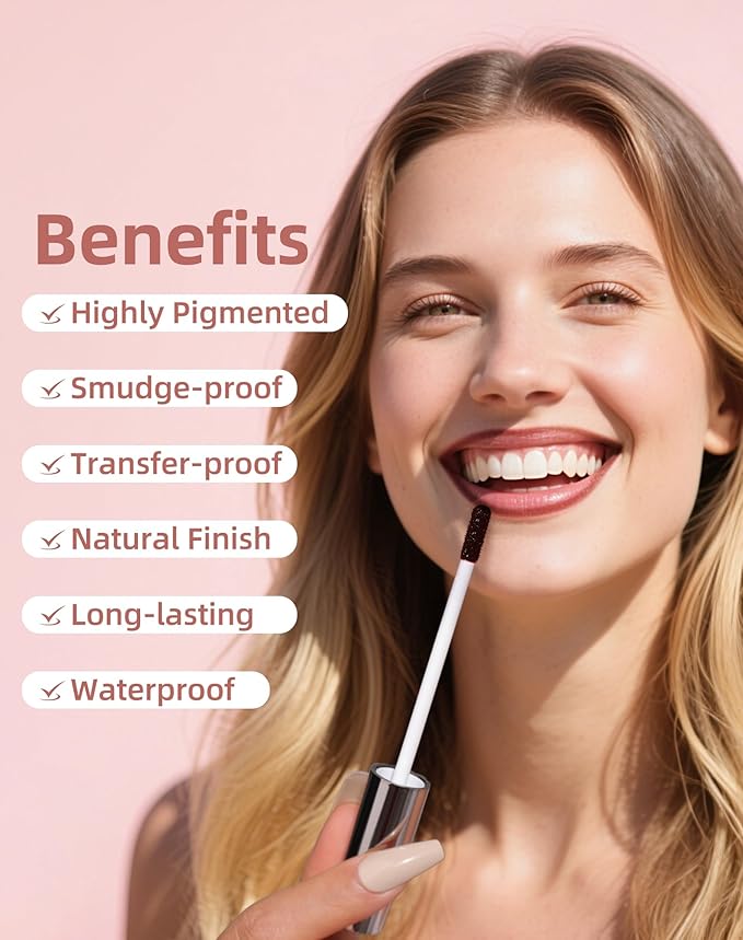 KIMUSE Peel Off Lip Stain, Long Lasting Lip Stain Peel Off with Tweezer, Waterproof Lip Liner Stain, Transfer-Proof, Highly Pigmented Color, Matte Finish-VivaGrace Women