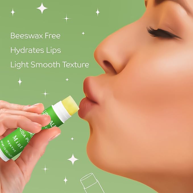 Mint Lip Balm Collection, Vegan Lip Balm Set, Beeswax Free, with Avocado Oil, Organic Jojoba Oil, and Vitamin E, Natural Moisturizer for Dry, Chapped Lips, 5 Tube Set-VivaGrace Women