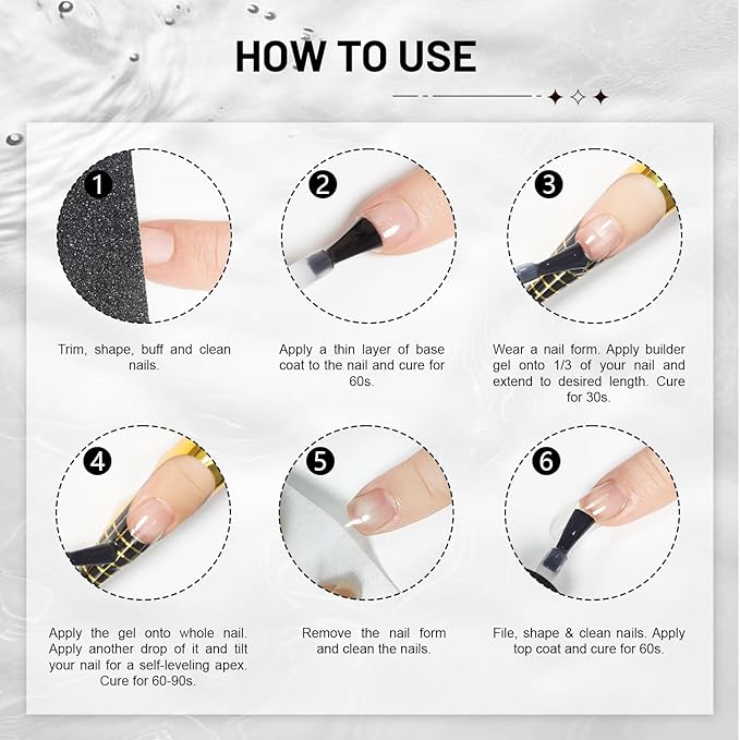 JODSONE 2Pcs 10ml Builder Gel Set, Clear Gel Nail Strengthener for Thickening, Nail Extension, Apex Building, Repairing Broken Nails, Long Lasting DIY Nail Art Gift for Women-VivaGrace Women