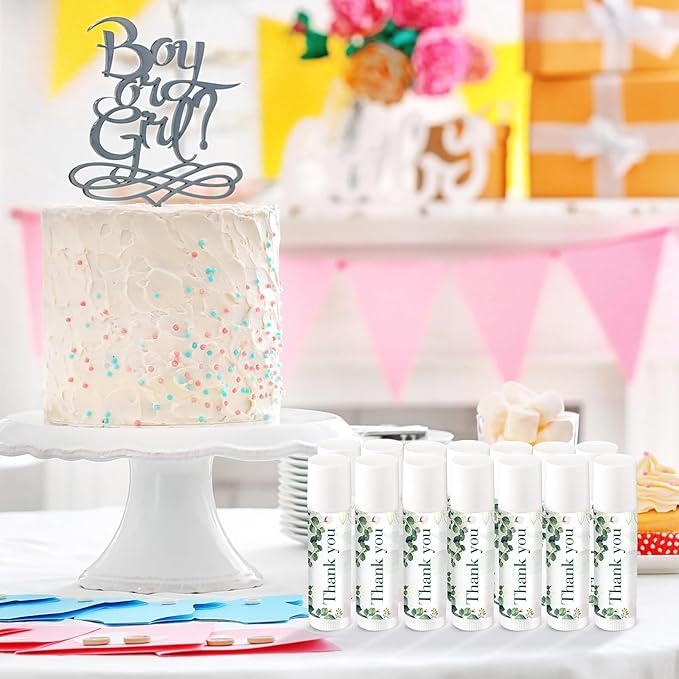 Demissle 40 Pcs Lip Balms with Jasmine Scent and Green Leaves - Moisturizing Gift for Wedding, Baby Shower, Gender Reveal Party-VivaGrace Women