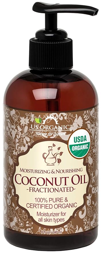 US Organic Fractionated Coconut MCT Oil (Liquid Coconut Oil), USDA Certified Organic, Non-GMO, Perfect for massage, carrier oil for DIY blends, Hair, Skin care. 100% Pure, Hexane-Free (8 oz)-VivaGrace Women