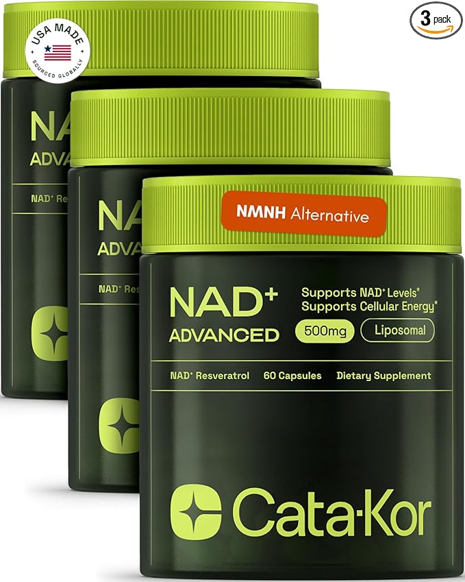 NMNH Supplement Alternative - Liposomal NAD w/Resveratrol - 90-Day Supply - High Purity NAD Supplement for Energy & Healthy Aging - 60 Capsules (3)-VivaGrace Women