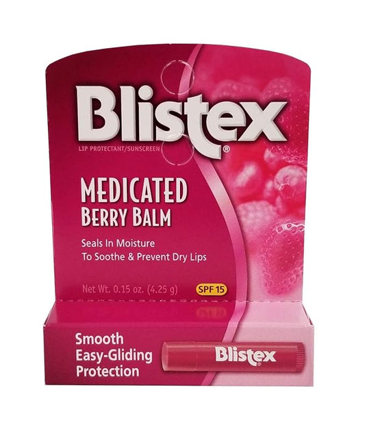 Blistex Medicated Lip Balm SPF 15 Berry - 0.15 oz-VivaGrace Women
