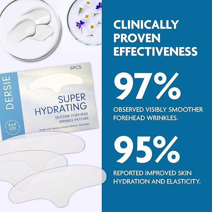 Dersie Silicone Forehead Wrinkle Patches: Reusable Anti Wrinkle Pads for Wrinkles - Overnight Use Forehead Wrinkles Treatment (3 Count (Pack of 1))-VivaGrace Women