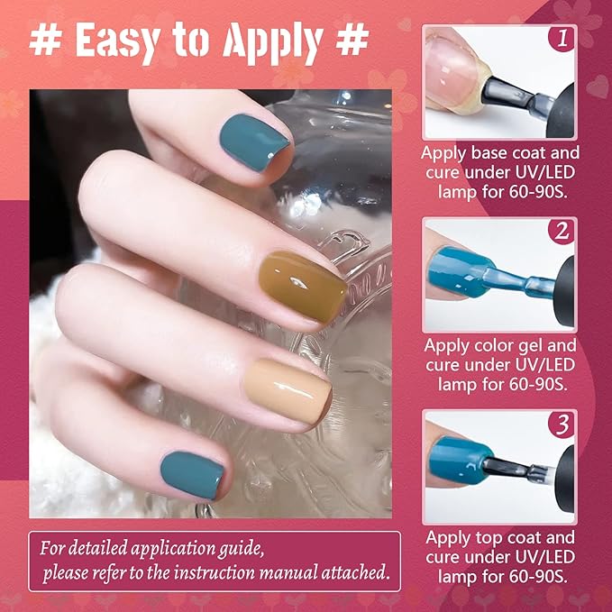 JODSONE Gel Nail Polish Kit with U V Light 36 PCS Classic Black and White Nude and Blue Purple Gel Polish Set with Manicure Tools Suitable for All Sea-VivaGrace Women