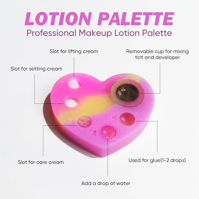 Libeauty Reusable Lash Extension Eye Pads 1 Pair And Lash Lift Lotion Palette Set Eyelash Lift/T-Int Under Eye Gel Silicone Pads Patches And Tray Lash Tool Supplies-VivaGrace Women