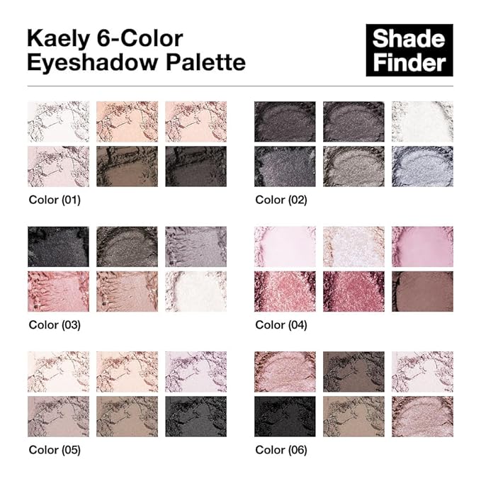 evpct 6 Colors Pink Eyeshadow Palette, Nude Pink Plum Mauve Champagne Rose Orchid Wine Red Glitter Shimmer Matte High Pigment Mini Travel Eye Shadow Palette Makeup for Older Women, Built in Mirror