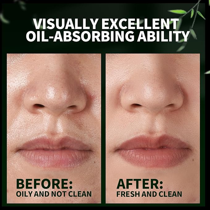 1200PCS Blotting Paper for Oily Skin, Natural Bamboo Charcoal Blotting Paper, 100 * 70MM Large Oil Blotting Sheets for Face, Makeup-VivaGrace Women