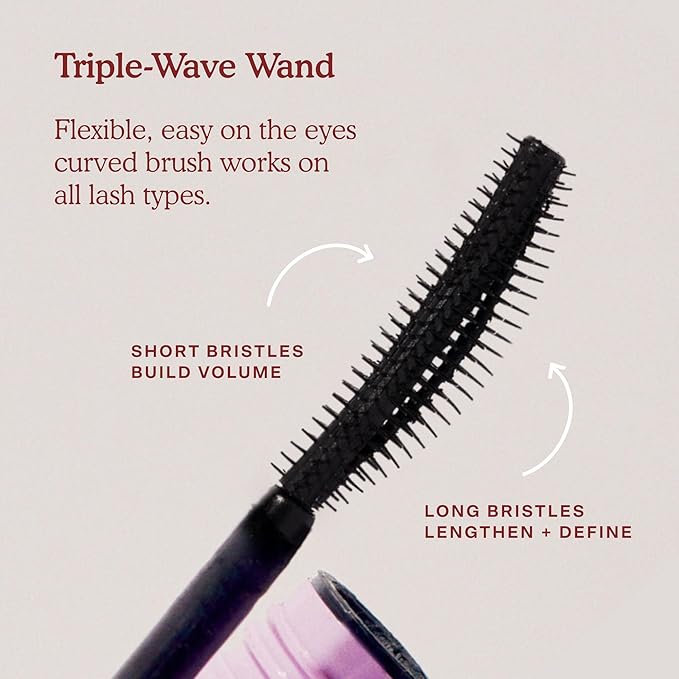 Tower 28 MakeWaves Mascara - Volumizing and Lash Lengthening Water-Resistant Mascara - No Clumping or Flaking - for Sensitive Eyes – Drift Brown-VivaGrace Women