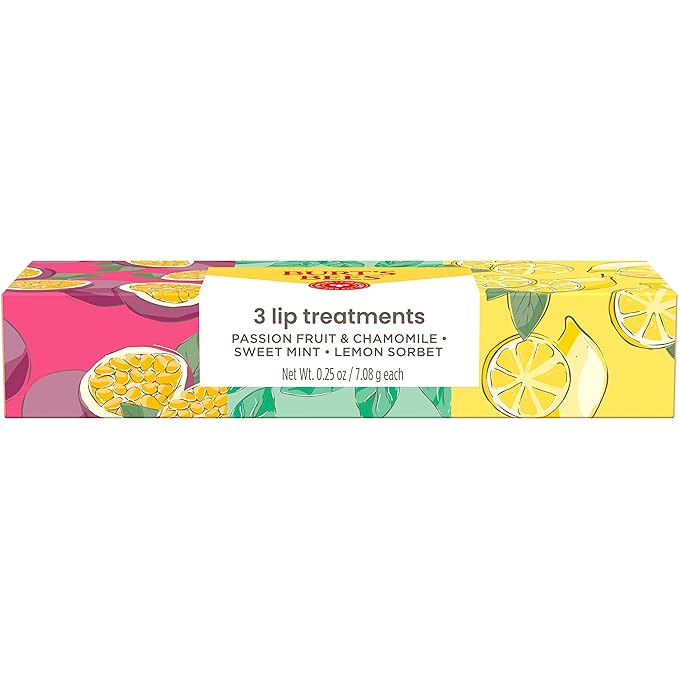 Burt's Bees Lip Mask Set- Overnight Intensive Treatment Revives & Nourishes for All Day Hydration, College Back to School Dorm Essentials, Passion Fruit & Chamomile, Sweet Mint & Lemon Sorbet-VivaGrace Women