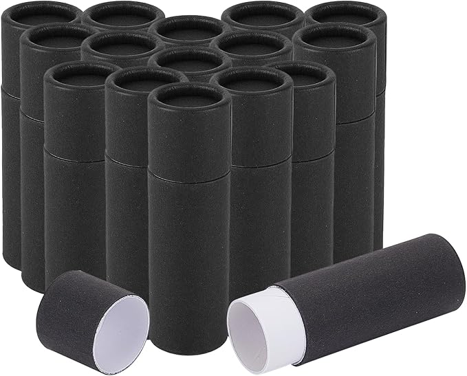 NICENEEDED 15 Pcs Paperboard Lip Balm Tubes, 0.4 Oz Kraft Paper Lipstick Tube, Cardboard Empty Deodorant Container Solid Perfume Tube Cosmetic Box for DIY Chapstick Deodorant Crayon-VivaGrace Women
