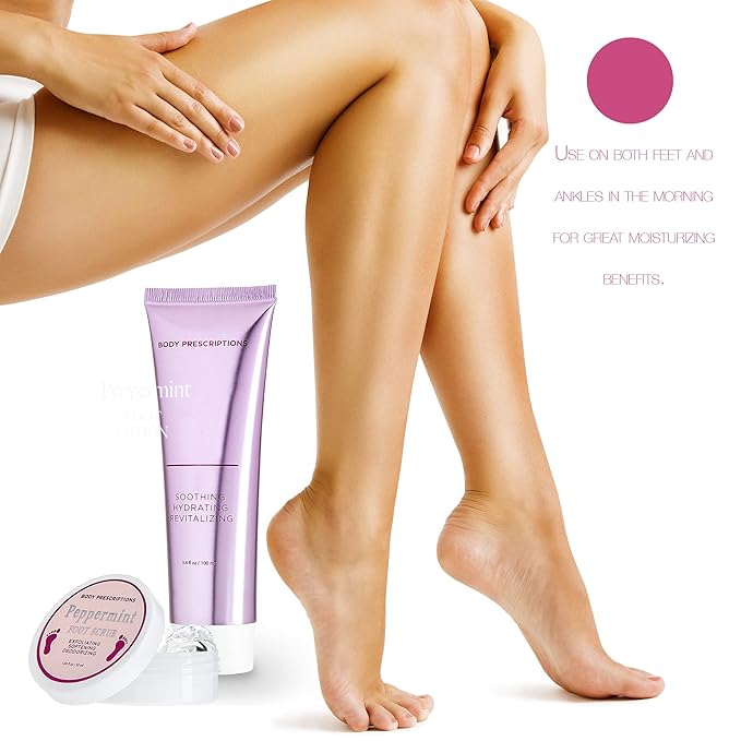 Live Green Bath and Body Pedicure Set- Relaxing Foot Care Set with Pink Fuzzy Socks, Peppermint Foot Lotion, and Foot Scrub, Holiday Present for Women-VivaGrace Women