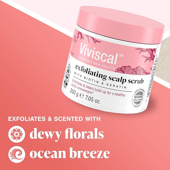 Viviscal Exfoliating Scalp Scrub, Clarifying Scrub with Biotin & Keratin, Promote Fuller & Healthier Hair Growth, Gentle Exfoliating Scalp Treatment, 200g (7.05 oz.)-VivaGrace Women