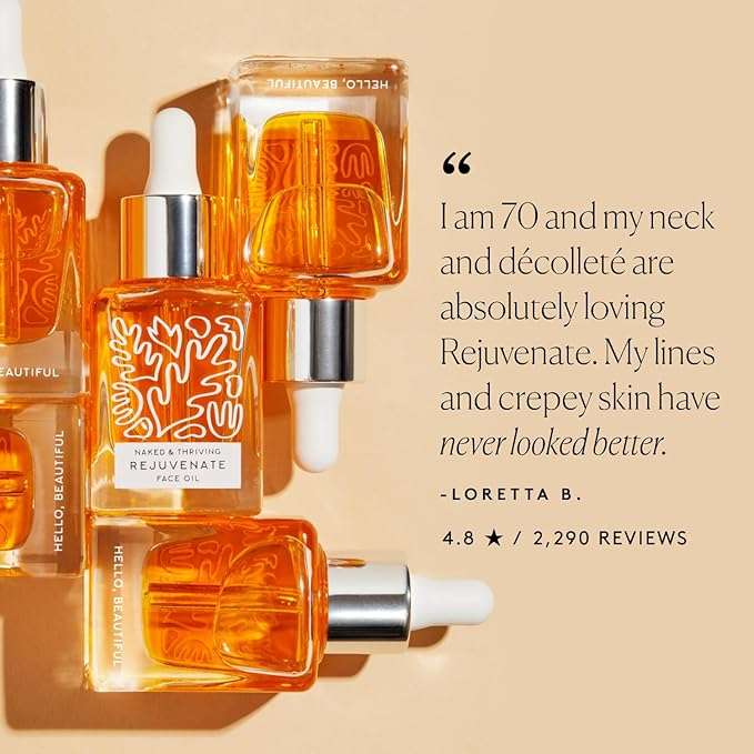 Naked & Thriving Rejuvenate Restorative Face Oil | Organic, Vegan, & Naturally-Derived Skin Care | Reduce the Look of Wrinkles and Moisturize Skin (1.18 oz/35 mL)-VivaGrace Women