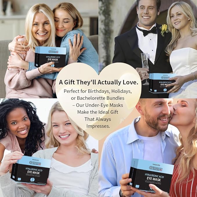 Under Eye Patches (30 Pairs), Hyaluronic Acid Eye Masks for Dark Circles Puffy Eyes Undereye Bags, Collagen Eye Patches for Wrinkles and Hydrate, Skin Care Gift for Her-VivaGrace Women