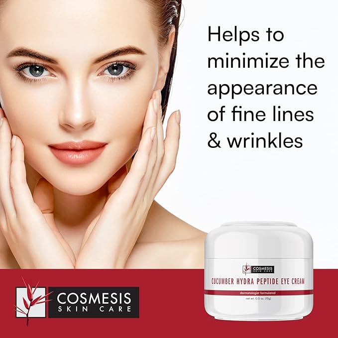 Cucumber Hydra Peptide Eye Cream - Minimize Fine Lines, Promote Smooth Skin & Protect Delicate Under-Eye Skin - 0.50 oz - Cosmesis-VivaGrace Women