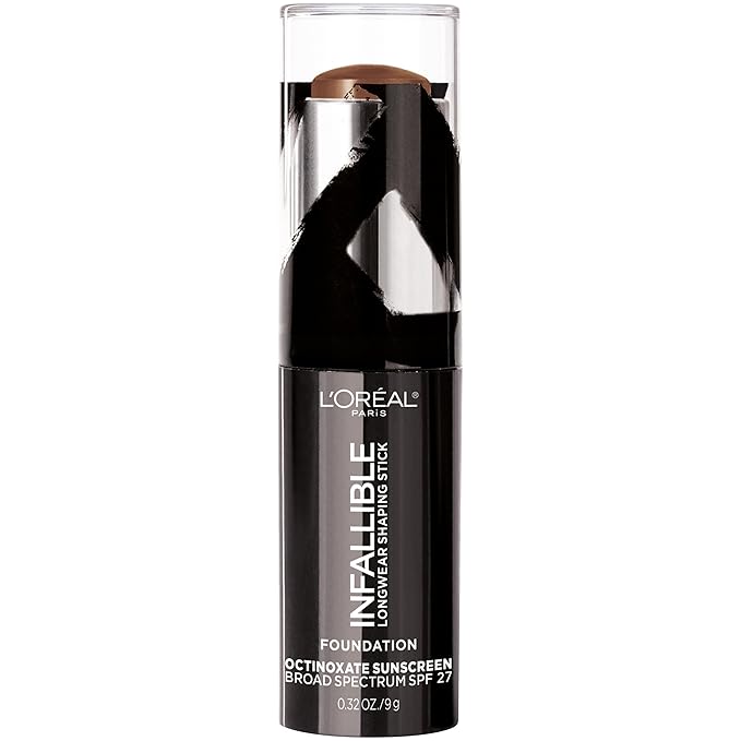 L'Oreal Paris Makeup Infallible Longwear Shaping Stick Foundation, 412 Espresso, 1 Tube, 0.32 Ounce-VivaGrace Women