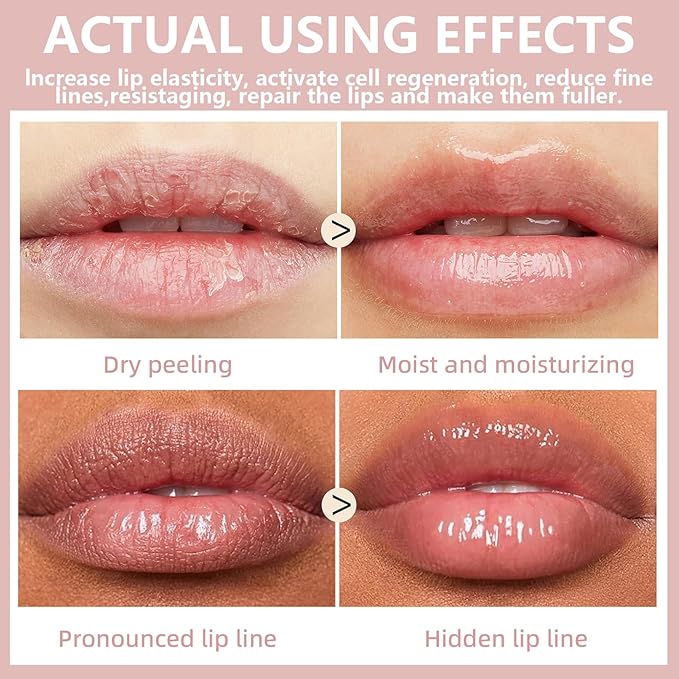 3Pcs Lip Plumper Gloss Set, Roll On Plumping Lip Oil Hydrating Glossy Lipstick Lip Care Serum Enhancer Nourishing Non-sticky High-Shine Lip Glass Mirror Glaze for Fuller Lips Mask Makeup-A-VivaGrace Women