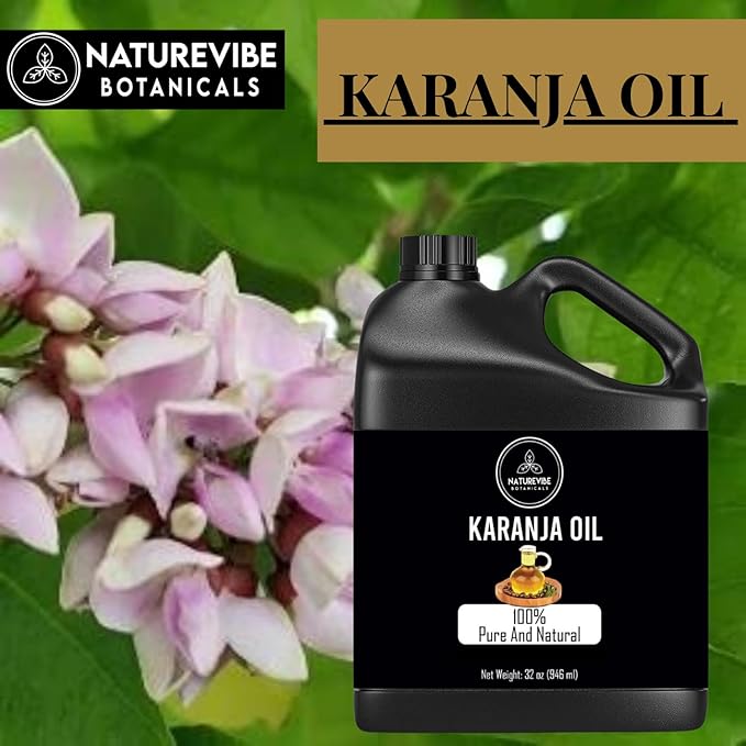 Naturevibe Botanicals Karanja Oil 32 Ounces | 100% Pure and Natural | Great for Skin Care and Hair Care-VivaGrace Women