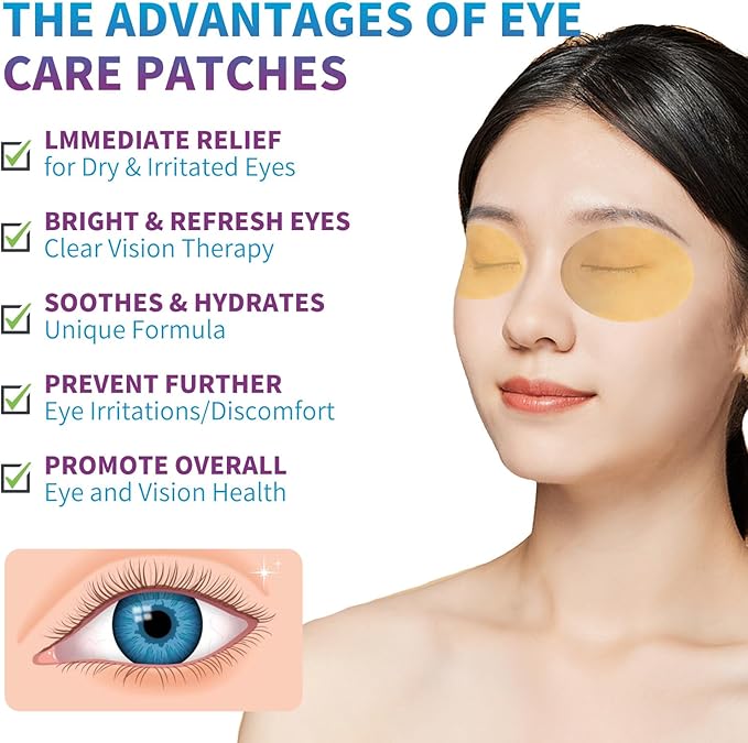 Eye Care Patch 20PCS Eye Pads for Tired Eyes & Dry Eyes Eye Cooling Pads for Puffy Eyes, Office Eye Relief & Refresh Refresh and Revitalize Tired Eyes-VivaGrace Women