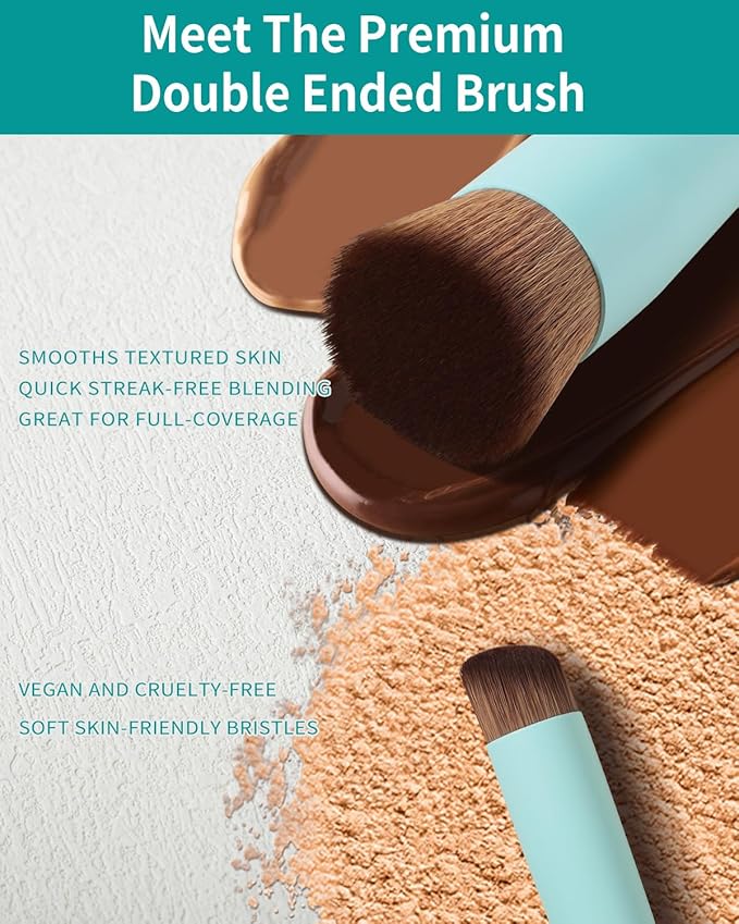 EIGSHOW Foundation and Concealer Brush, Dual Ended Makeup Brush For Flawless Foundation Coverage, Under Eye Concealer, Vegan & Cruelty-free (D110B)-VivaGrace Women