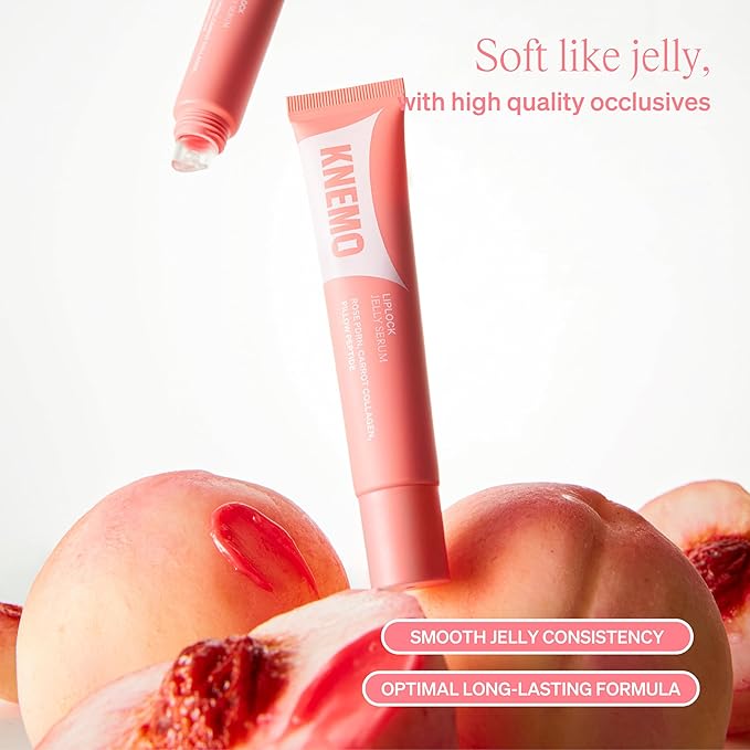 LipLock Jelly Serum for Dry Lips, Long-Lasting, Hydrating, Plumping, Glossy Mask with Rose PDRN, Carrot Collagen, Pillow Peptide, Moisturizing Tinted Lip Balm. (Peach Muse)-VivaGrace Women