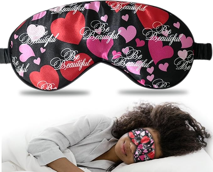 Luxury Sleep Mask – Soft, Adjustable Lightweight & Ultra Comfort-Perfect for Light Blocking Wake up Radiant-Black-VivaGrace Women